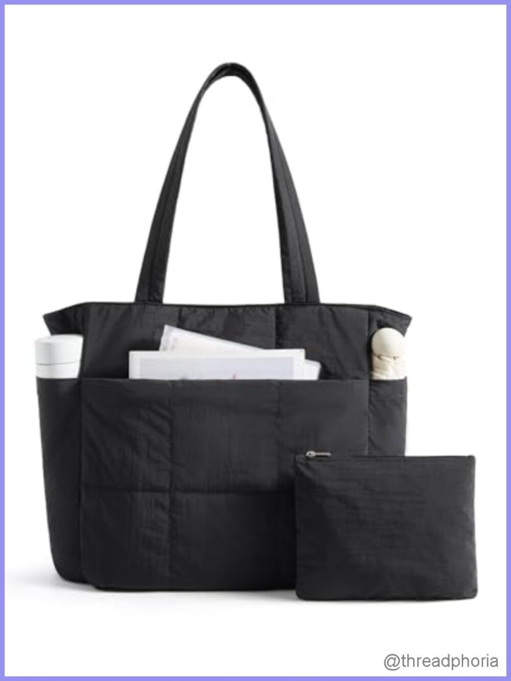 Quilted Tote Bag Women 15.6 Inch Laptop Work Bag Lightweight Totes